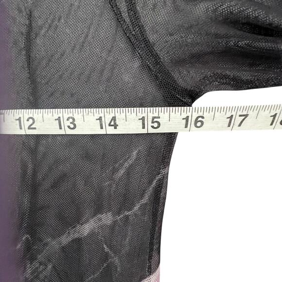 Beate Heymann Orchid Maxi Dress Womens 8 Black Purple Sheer Stretch Boho Chic - Picture 6 of 13